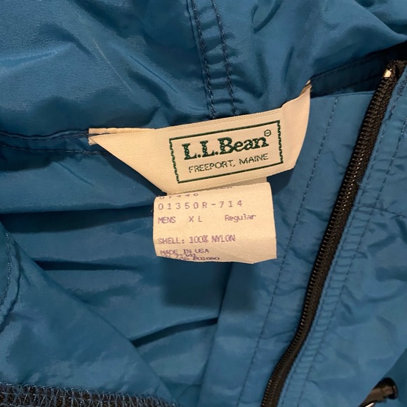 Vintage LL Bean Pullover Anorak Windbreaker Jacket Men's Size Large Teal XL - Picture 5 of 5